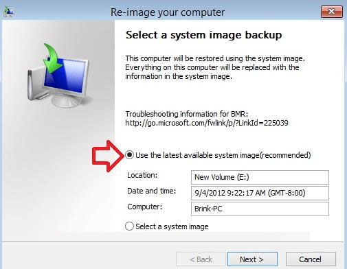 how to restore windows 8 with system image backup