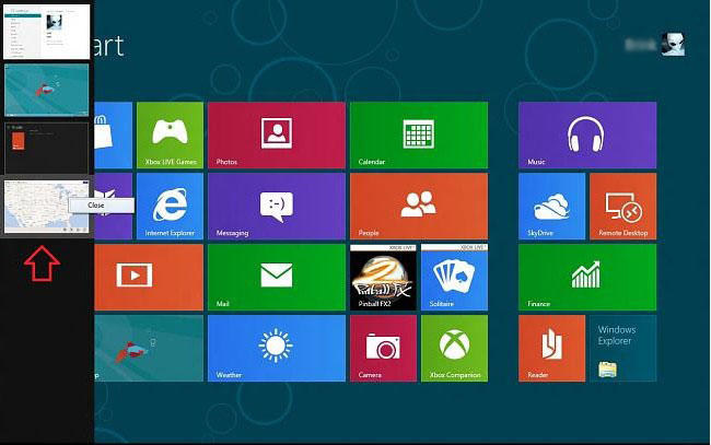 how to close modern apps in windows 8.1