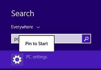 open pc setting from control panel in windows 8.1