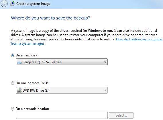 how to create a system image backup in windows