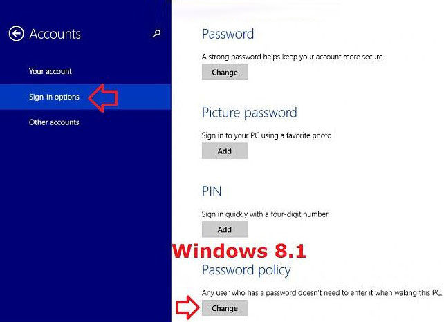 how to remove pin in windows 8