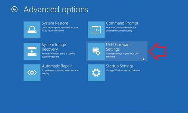 how to access uefi bios setting in windows 8.1