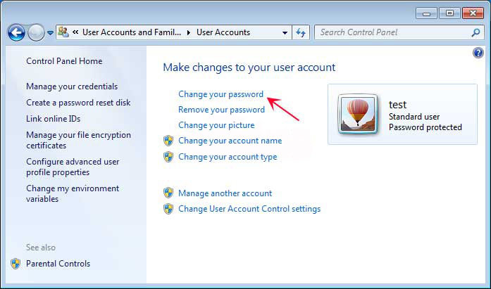 change startup password on windows 8