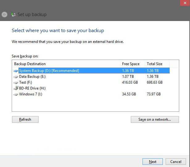 how to backup windows 8 files with windows backup