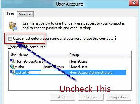 how to turn off windows 8 password