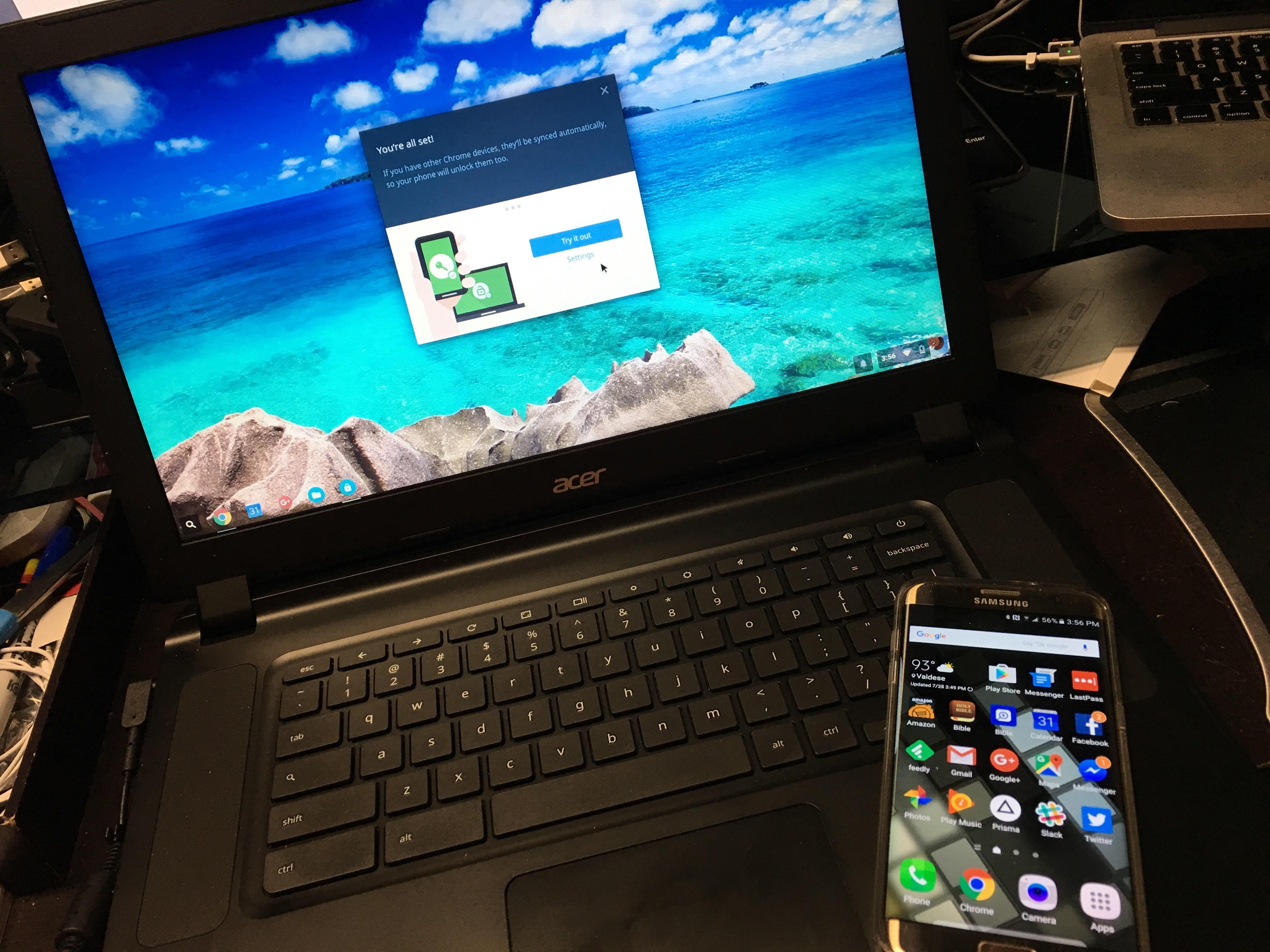 Android phone unlock Chromebook