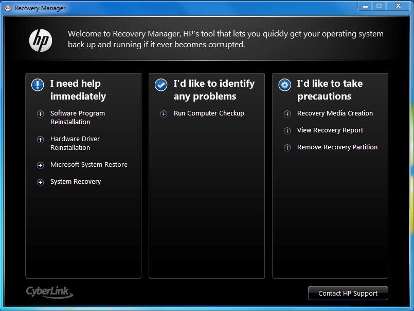 windows recovery manager