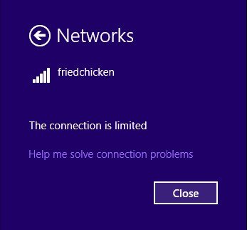 windows 8.1 wifi limited connectivity