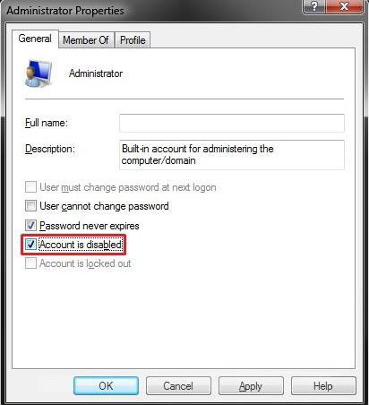 enable the built-in administrator account in windows 7