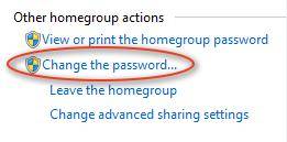 change homegroup password windows 7