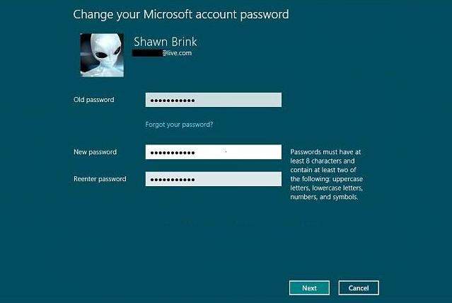 how to change your windows password