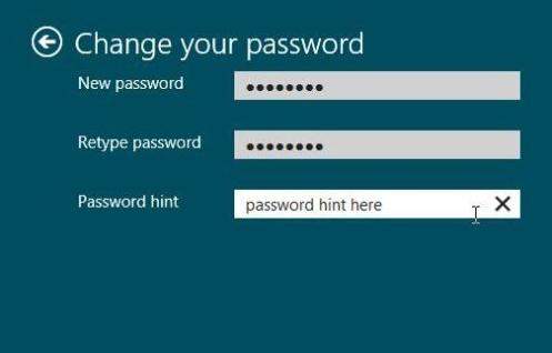 change administrator password Windows 8