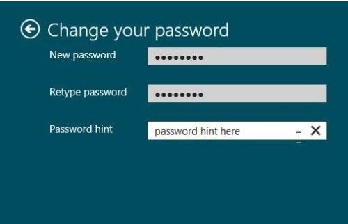 how to set up a Windows 8 user password