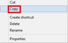 create a shortcut of a file folder drive or program in windows