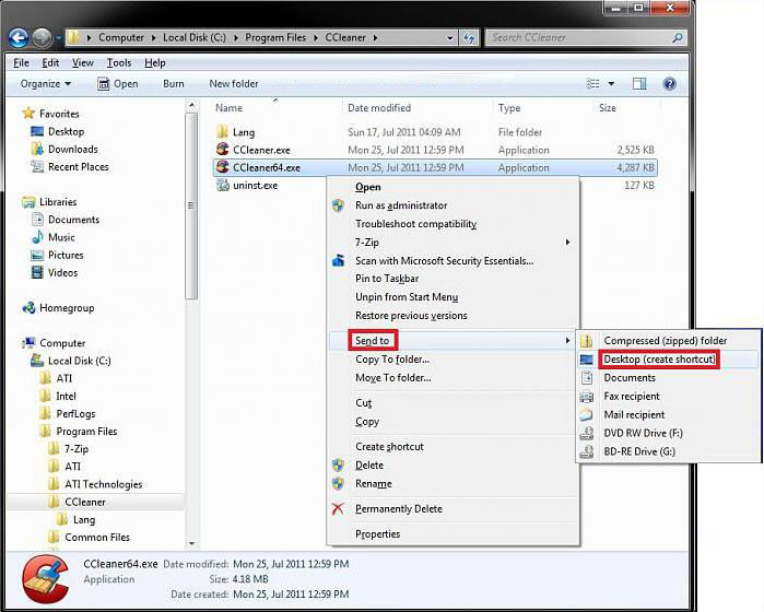 how to create a shortcut of a file folder drive or program in windows