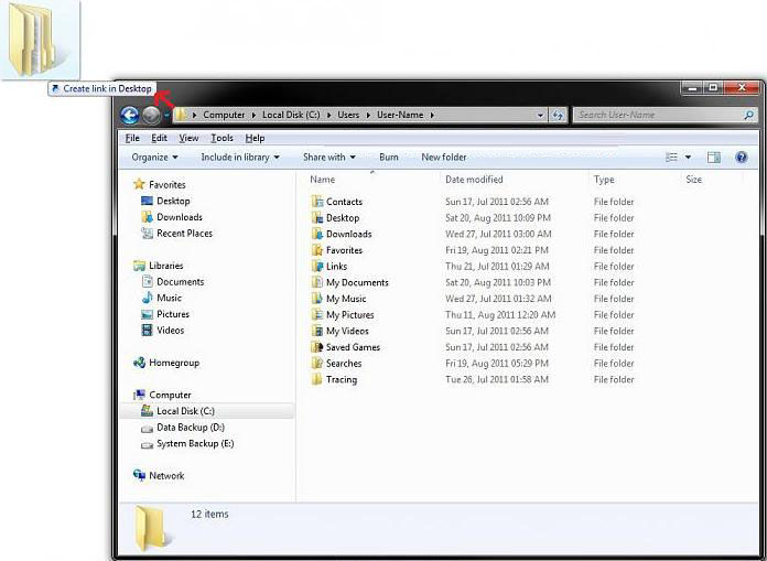 how to create a shortcut of a file folder drive or program in windows