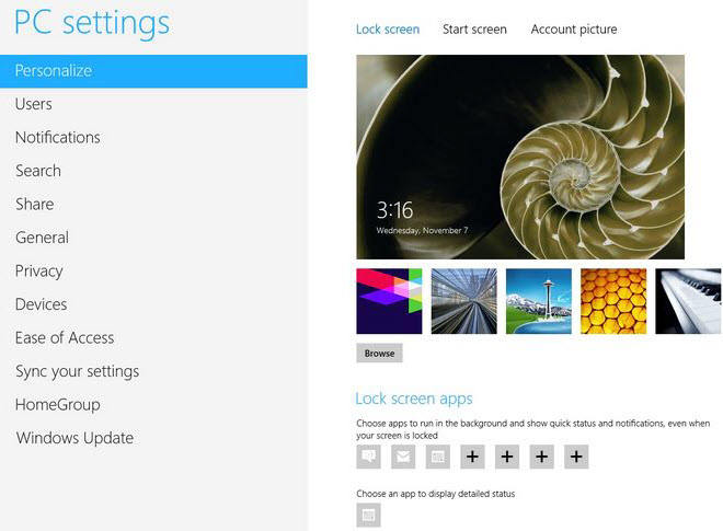 change windows 8 lock screen