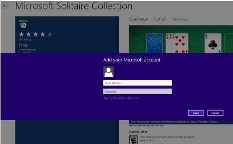 Select a local account in Windows 8