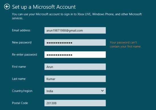 how to switch to microsoft account and local account in windows 8