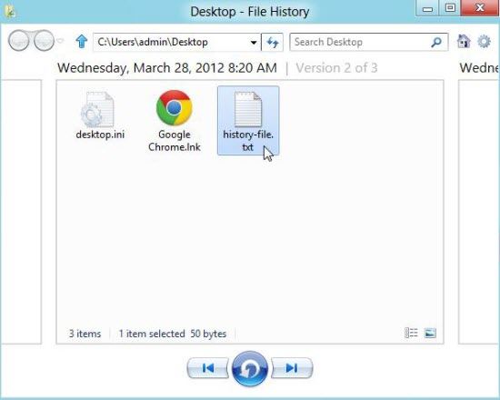 how to restore files using file history on windows 8