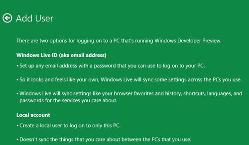 Microsoft Account in Windows 8