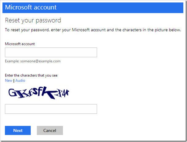 microsoft account reset your password