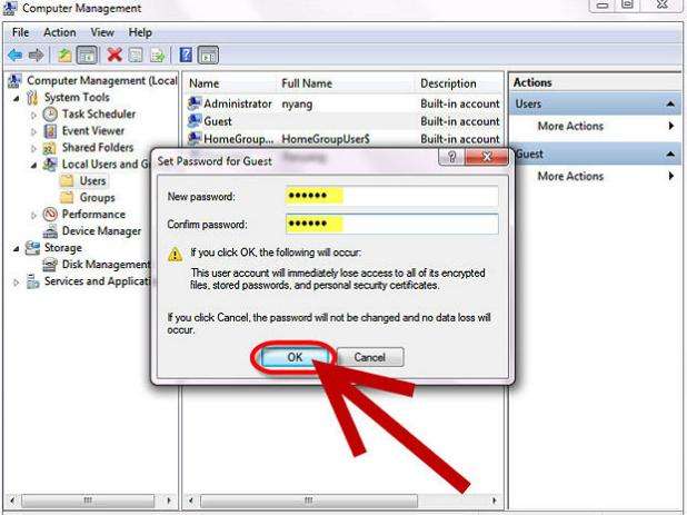 windows 7 password protected folder