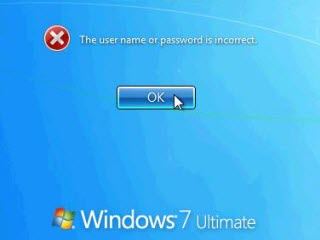 windows 7 password is incorrect