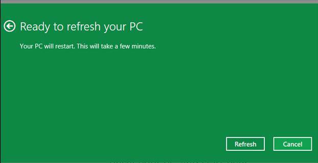 how to refresh windows 8