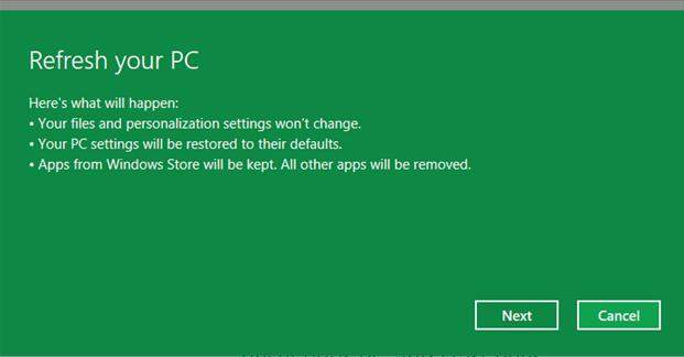 how to refresh your windows 8