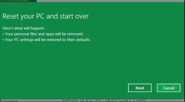 how to reset your windows 8