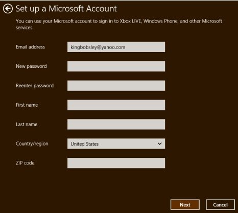 set up a Microsoft account