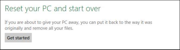 how to reset windows 8