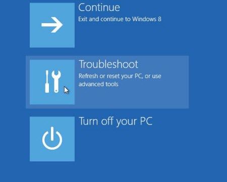 how to access windows 8 boot options menu