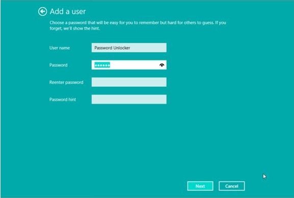 create Windows 8 user account