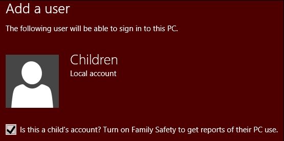 configure Windows 8 parental control