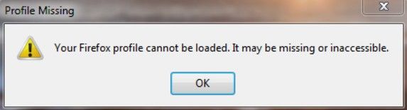 firefox profile can’t be loaded windows