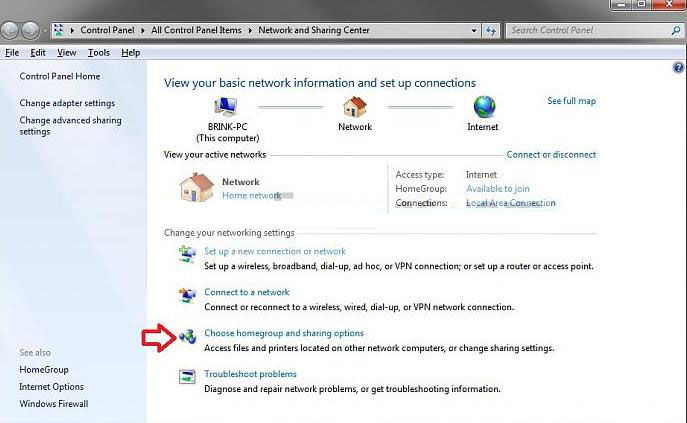 change windows 7 homegroup file and folder sharing settings