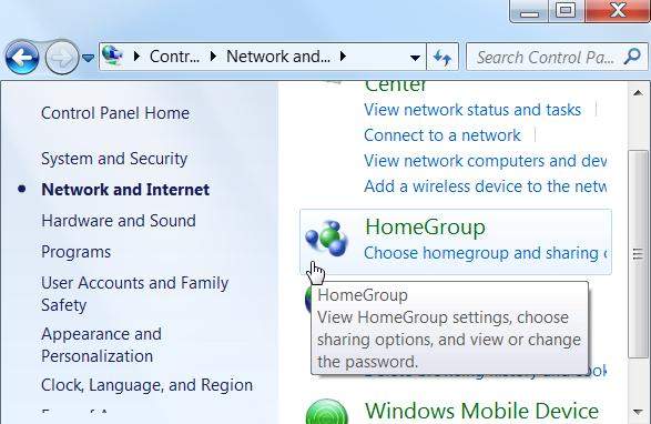 enable homegroup in windows 7