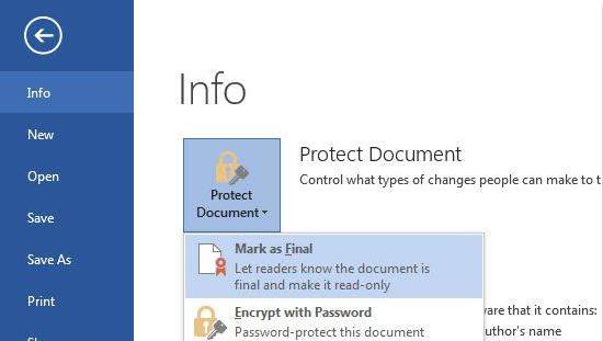 protect document in word 2013 document