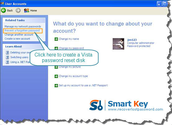 Windows XP password reset disk