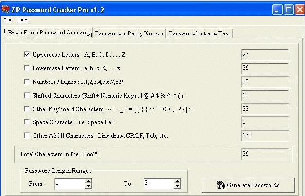 free ZIP files password cracker