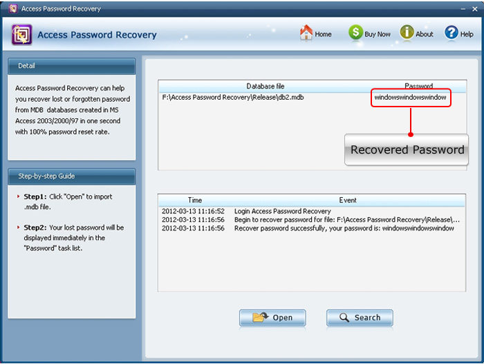 access password display