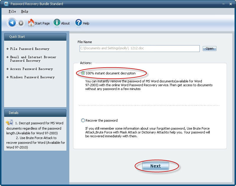 password recovery bundle standard guide