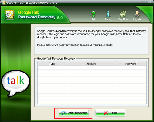 recover Google Talk password