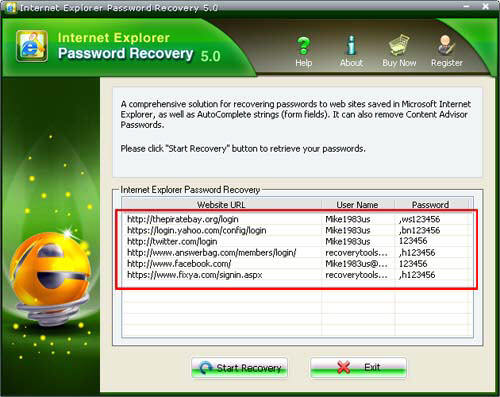 Show Internet Explorer Password