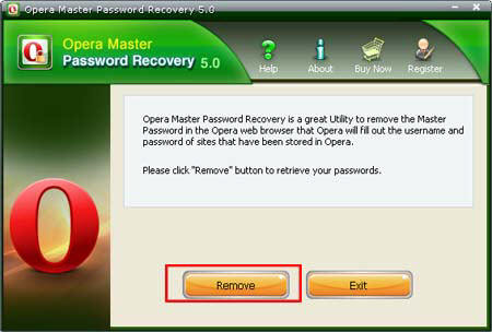 Reset Opera Master Password