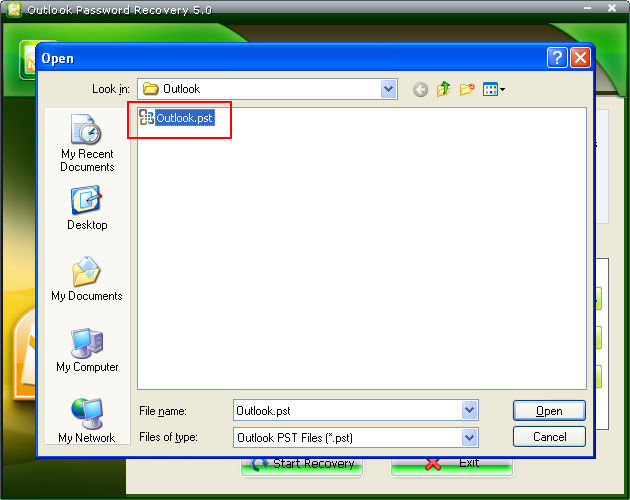 select pst file