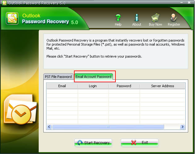 Recover Email account password