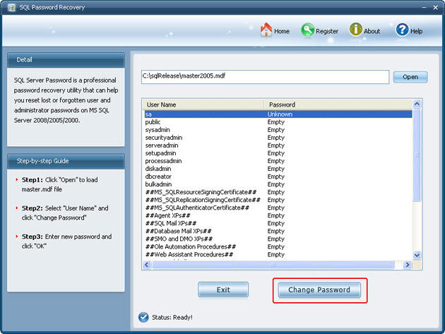 recover sql server sa 2014 password